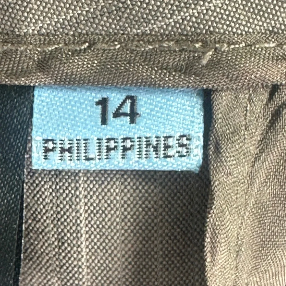 Antonio Melani Dress Pants Womens 14 Brown Pinstripe‎ Flare Leg Career Trousers